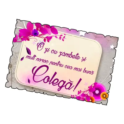 Mgs113-o zi cu zambete pentru cea mai buna colega, magnet frigider